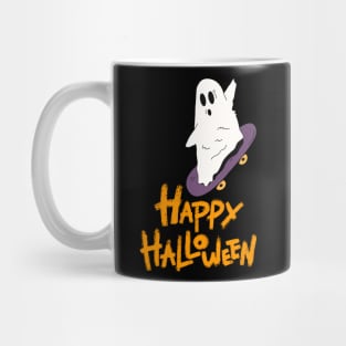 Ghost Skateboard Lazy Halloween Costume Funny Skateboarding Mug